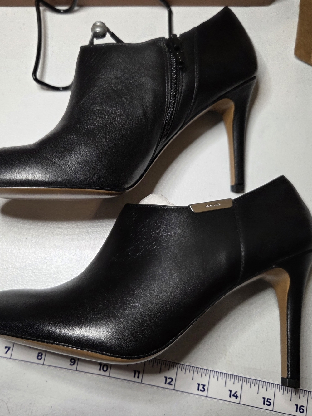 Coach Black Leather Pointed-Toe Heel Booties-NIB Size 8